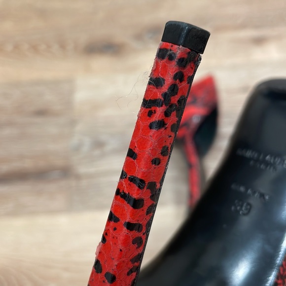 Size 39 Saint Laurent Heels - Black and Red Snake Skin - Picture 7 of 13